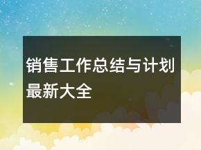 銷(xiāo)售工作總結(jié)與計(jì)劃最新大全