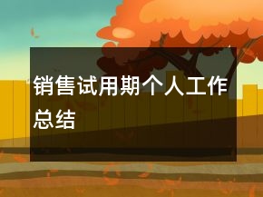 銷售試用期個(gè)人工作總結(jié)