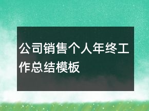 公司銷售個人年終工作總結(jié)模板
