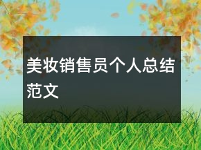 美妝銷售員個人總結(jié)范文