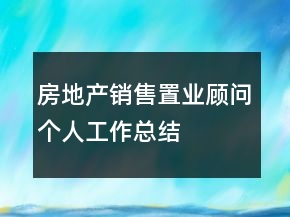 房地產(chǎn)銷售置業(yè)顧問個人工作總結(jié)