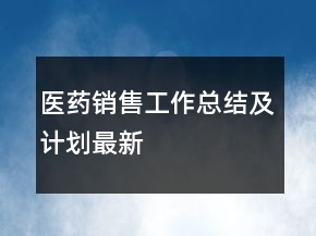 醫(yī)藥銷售工作總結(jié)及計(jì)劃最新