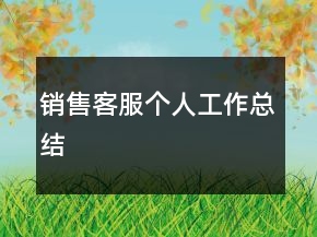 銷售客服個(gè)人工作總結(jié)