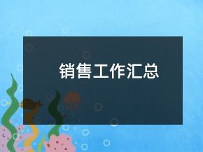 銷(xiāo)售工作匯總