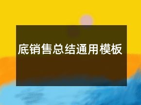 底銷(xiāo)售總結(jié)通用模板