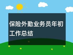 保險外勤業(yè)務(wù)員年初工作總結(jié)