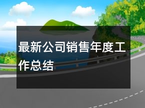 最新公司銷售年度工作總結