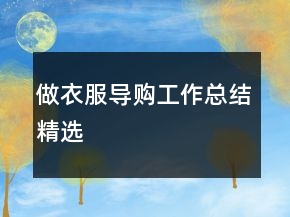 做衣服導(dǎo)購(gòu)工作總結(jié)精選