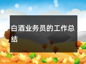 白酒業(yè)務(wù)員的工作總結(jié)