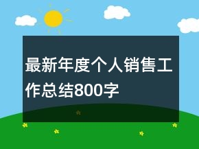 最新年度個(gè)人銷售工作總結(jié)800字