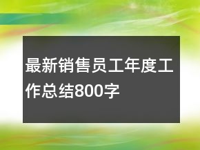 最新銷售員工年度工作總結800字