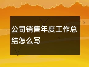 公司銷售年度工作總結(jié)怎么寫