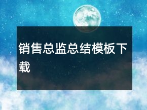 銷售總監(jiān)總結(jié)模板下載