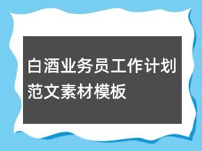 白酒業(yè)務(wù)員工作計(jì)劃范文素材模板