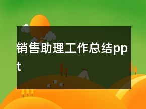 銷售助理工作總結(jié)ppt