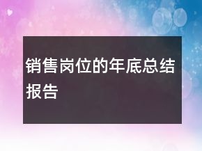 銷售崗位的年底總結(jié)報(bào)告