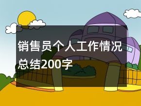 銷售員個人工作情況總結(jié)200字