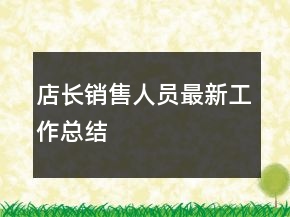 店長銷售人員最新工作總結(jié)