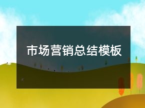 市場(chǎng)營(yíng)銷總結(jié)模板