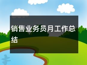 銷(xiāo)售業(yè)務(wù)員月工作總結(jié)