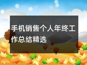 手機(jī)銷售個(gè)人年終工作總結(jié)精選