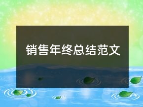 銷售年終總結(jié)范文