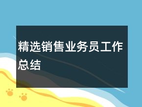 精選銷售業(yè)務(wù)員工作總結(jié)