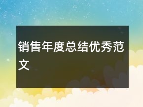 銷售年度總結優(yōu)秀范文