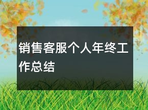 銷售客服個(gè)人年終工作總結(jié)