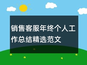 銷(xiāo)售客服年終個(gè)人工作總結(jié)精選范文
