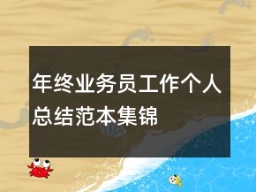 年終業(yè)務(wù)員工作個人總結(jié)范本集錦