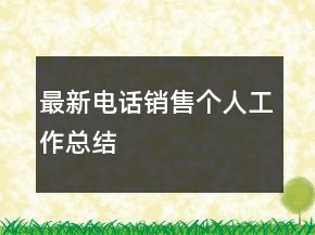 最新電話銷售個(gè)人工作總結(jié)