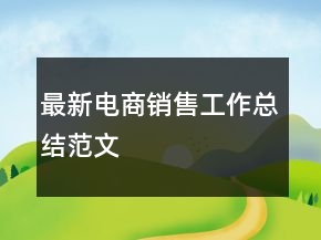 最新電商銷售工作總結(jié)范文