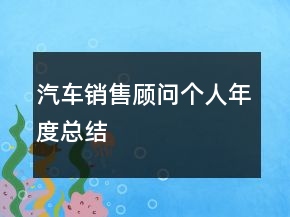 汽車銷售顧問(wèn)個(gè)人年度總結(jié)