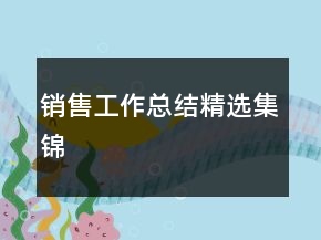 銷售工作總結精選集錦