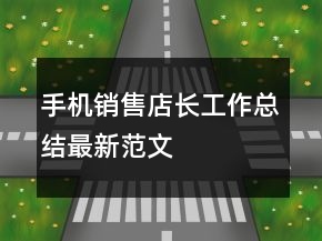 手機銷售店長工作總結最新范文