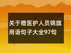 關(guān)于贈醫(yī)護人員錦旗用語句子大全97句