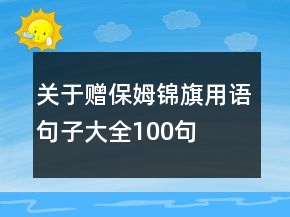 關(guān)于贈(zèng)保姆錦旗用語句子大全100句