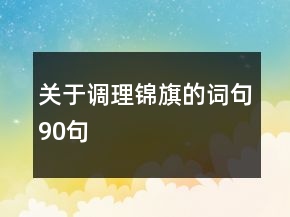 關(guān)于調(diào)理錦旗的詞句90句