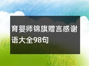 育嬰師錦旗贈(zèng)言感謝語大全98句