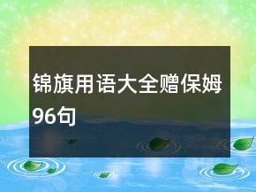 錦旗用語(yǔ)大全贈(zèng)保姆96句