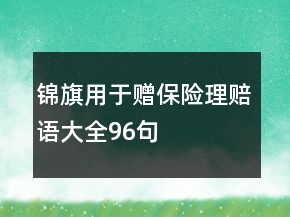 錦旗用于贈保險理賠語大全96句