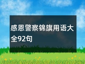 感恩警察錦旗用語(yǔ)大全92句