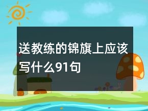 送教練的錦旗上應(yīng)該寫(xiě)什么91句