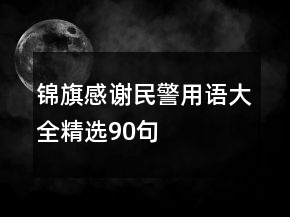 錦旗感謝民警用語大全精選90句