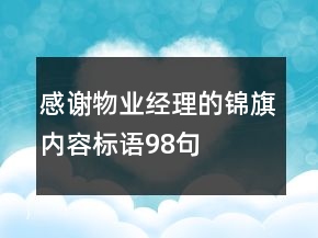 感謝物業(yè)經(jīng)理的錦旗內容標語98句