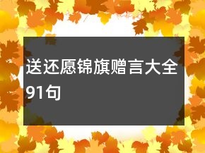 送還愿錦旗贈言大全91句