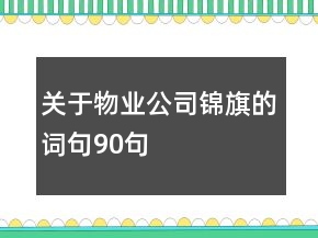 關(guān)于物業(yè)公司錦旗的詞句90句
