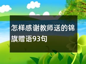 怎樣感謝教師送的錦旗贈語93句