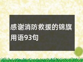 感謝消防救援的錦旗用語(yǔ)93句